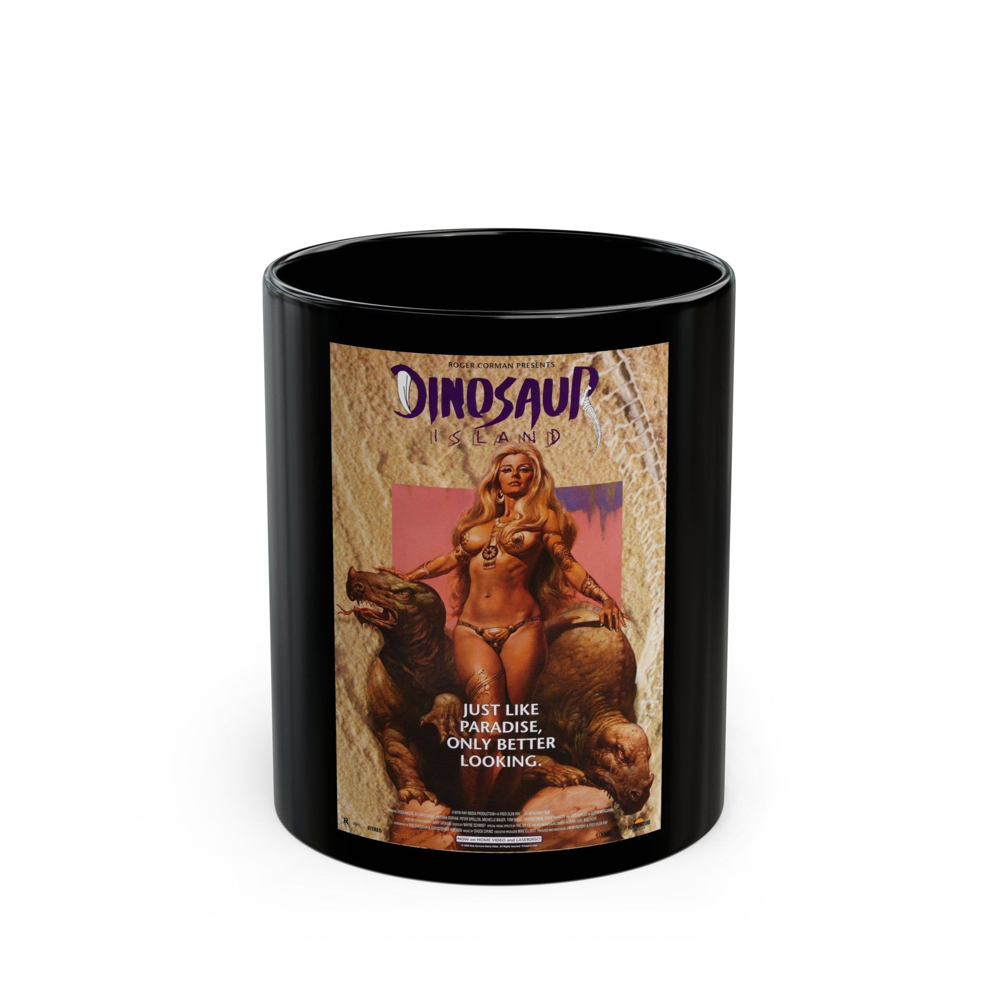 DINOSAUR ISLAND 1994 Movie Poster - Black Coffee Mug-11oz-The Sticker Space