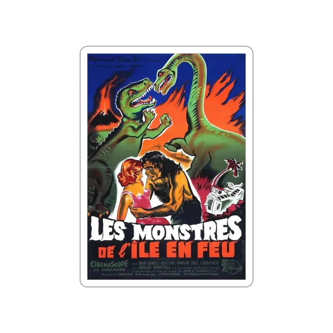 DINOSAURS (BELGIAN) 1980 Movie Poster STICKER Vinyl Die-Cut Decal 4 Inch - The Sticker Space