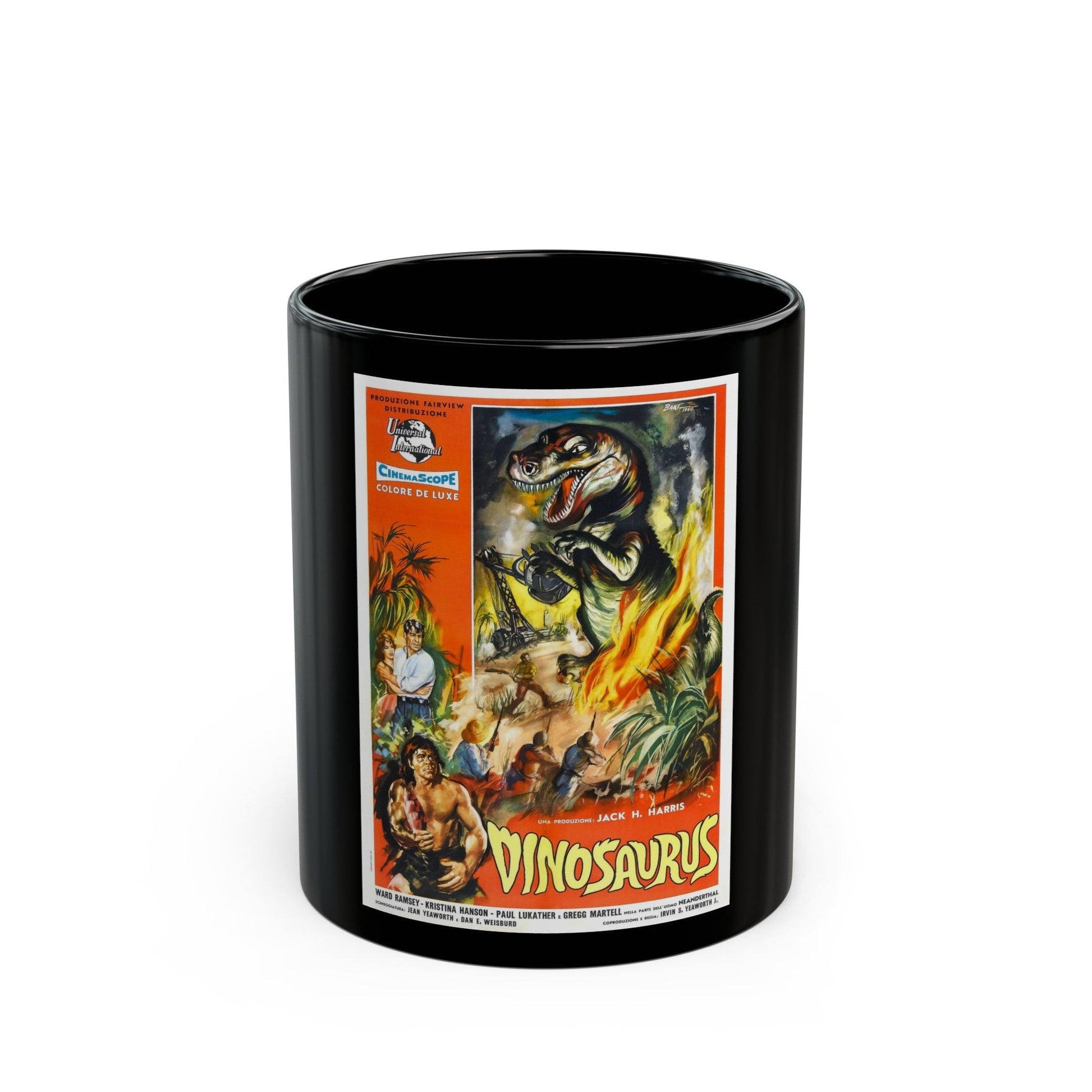 DINOSAURUS 1960 Movie Poster - Black Coffee Mug-11oz-The Sticker Space