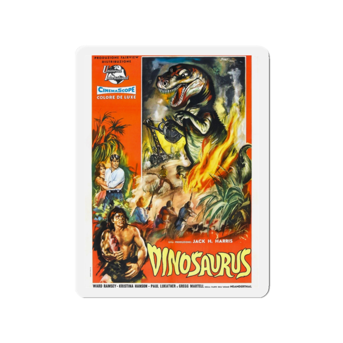 DINOSAURUS 1960 Movie Poster - Die-Cut Magnet-2" x 2"-The Sticker Space