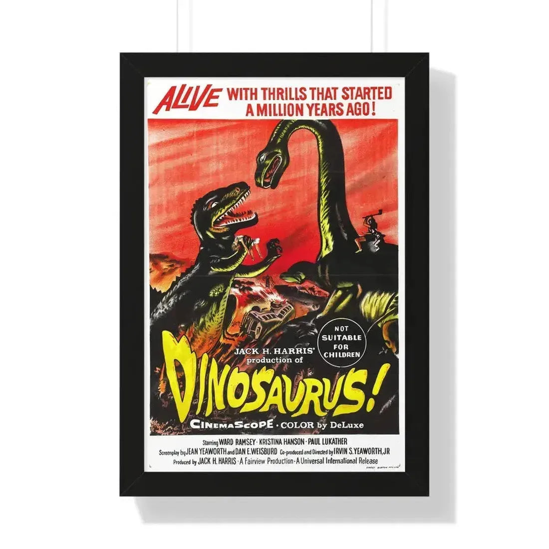 DINOSAURUS (2) 1960 - Framed Movie Poster 16″ x 24″ Black - The Sticker Space
