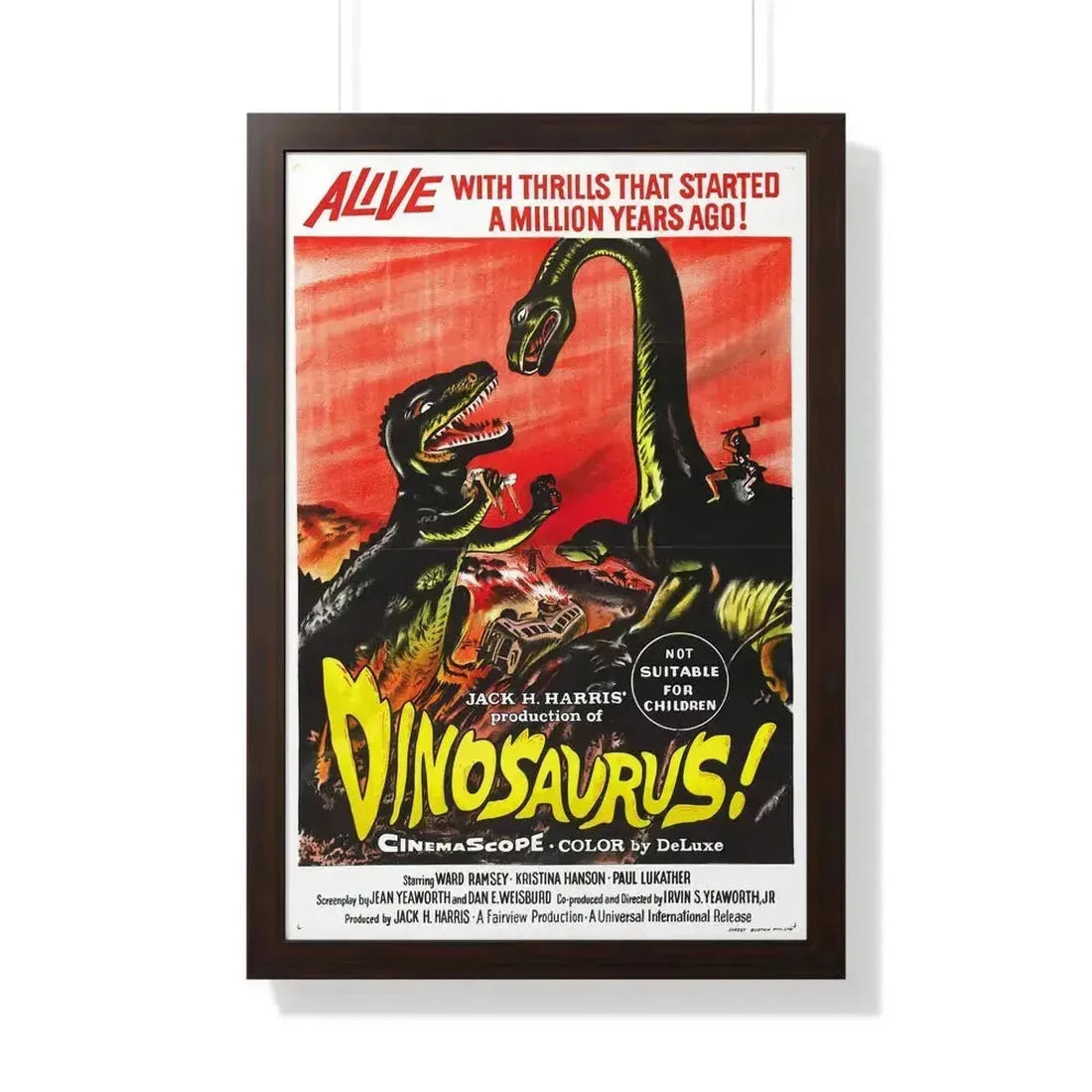 DINOSAURUS (2) 1960 - Framed Movie Poster 20" x 30" Walnut - The Sticker Space