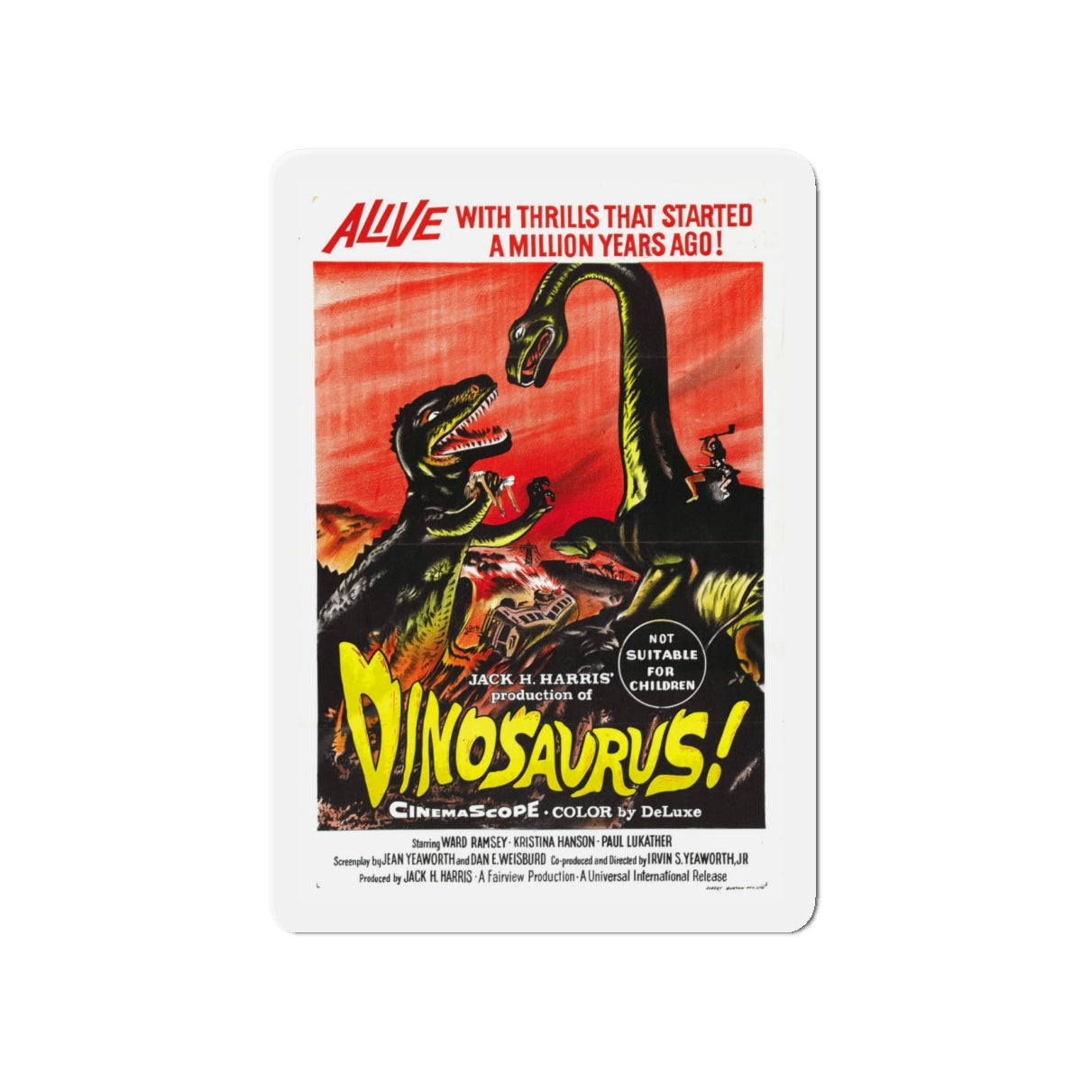 DINOSAURUS (2) 1960 Movie Poster - Die-Cut Magnet-4" x 4"-The Sticker Space