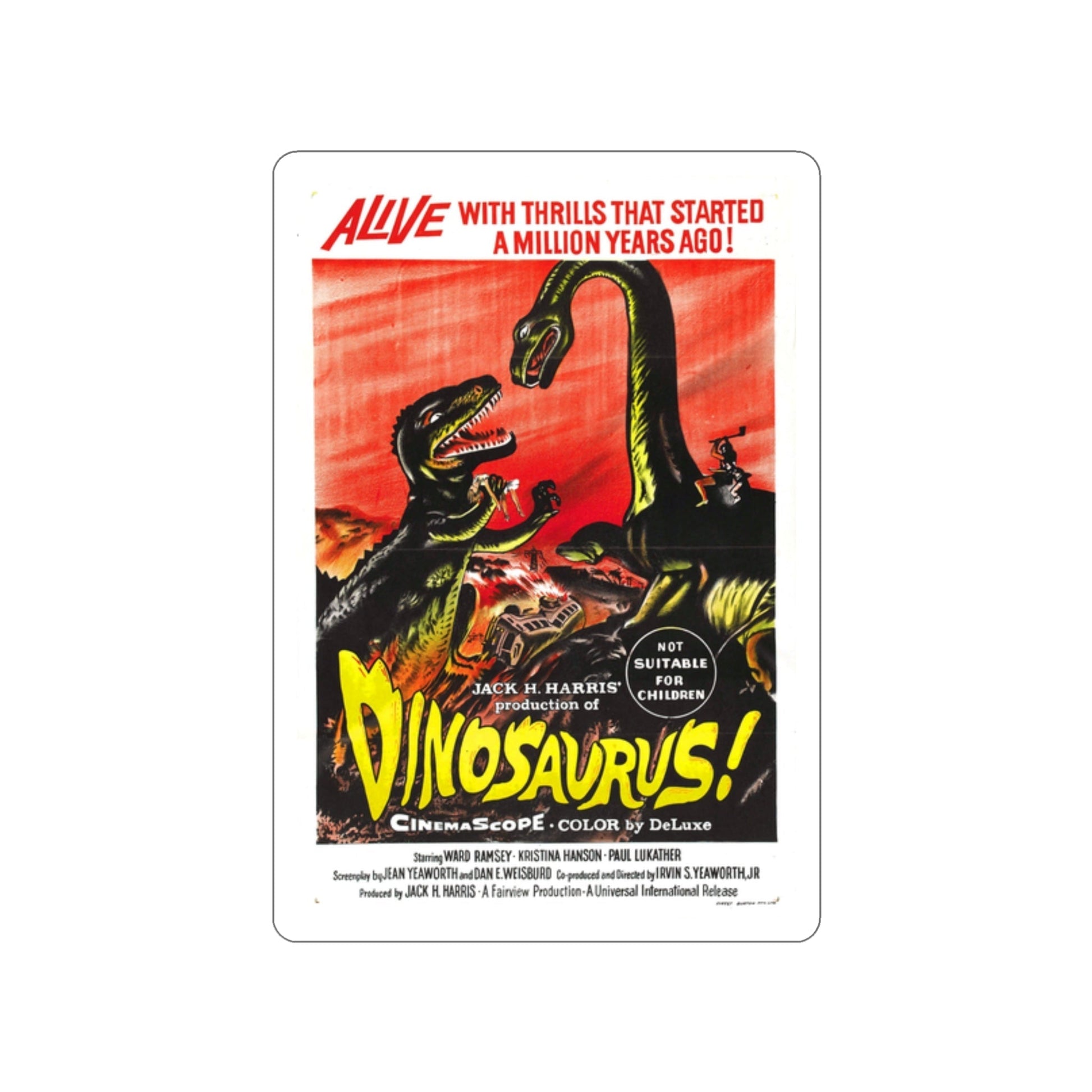 DINOSAURUS (2) 1960 Movie Poster STICKER Vinyl Die-Cut Decal-2 Inch-The Sticker Space