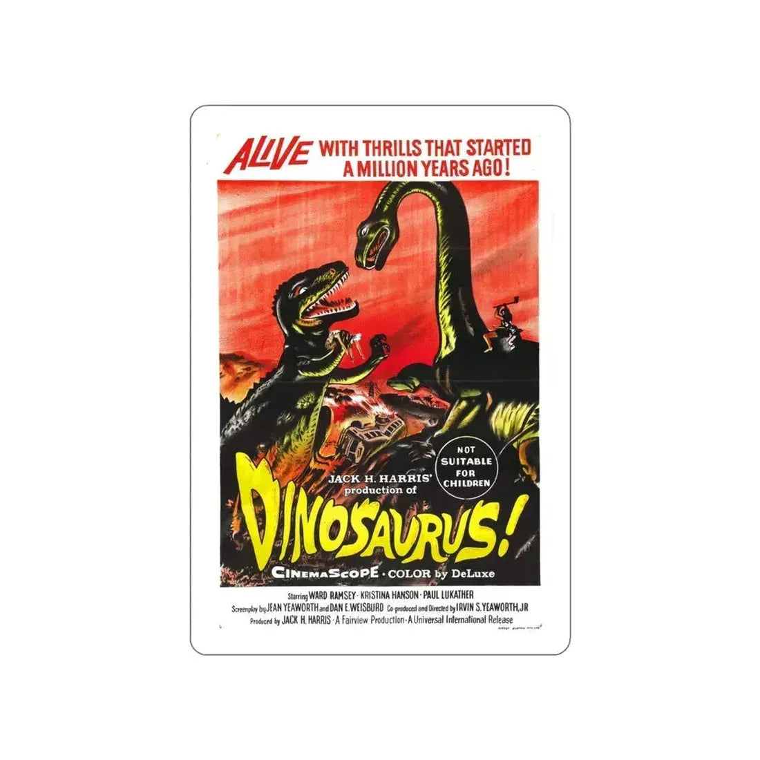 DINOSAURUS (2) 1960 Movie Poster STICKER Vinyl Die-Cut Decal 4 Inch - The Sticker Space