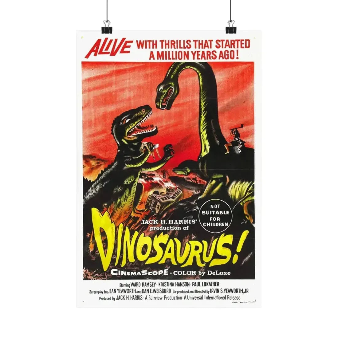 DINOSAURUS (2) 1960 - Paper Movie Poster - The Sticker Space