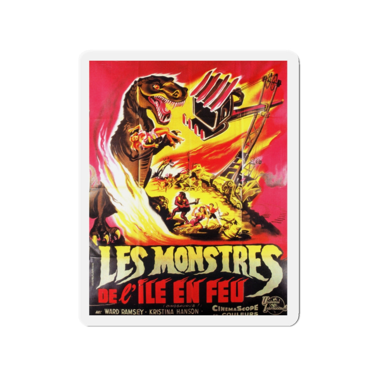 DINOSAURUS (FRENCH) 1960 Movie Poster - Die-Cut Magnet-2" x 2"-The Sticker Space