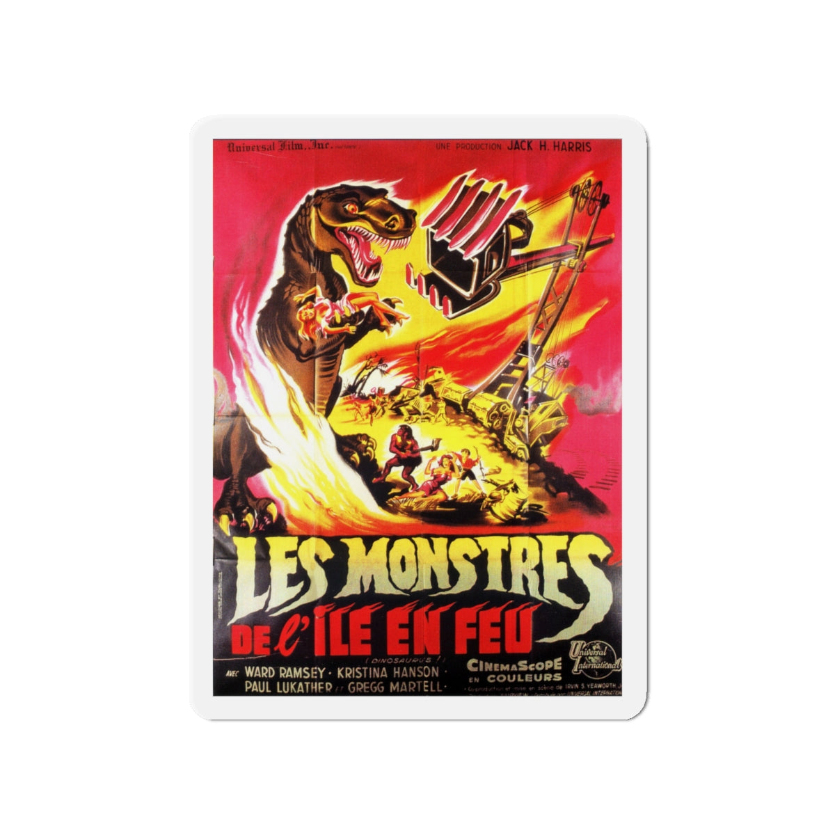 DINOSAURUS (FRENCH) 1960 Movie Poster - Die-Cut Magnet-4" x 4"-The Sticker Space