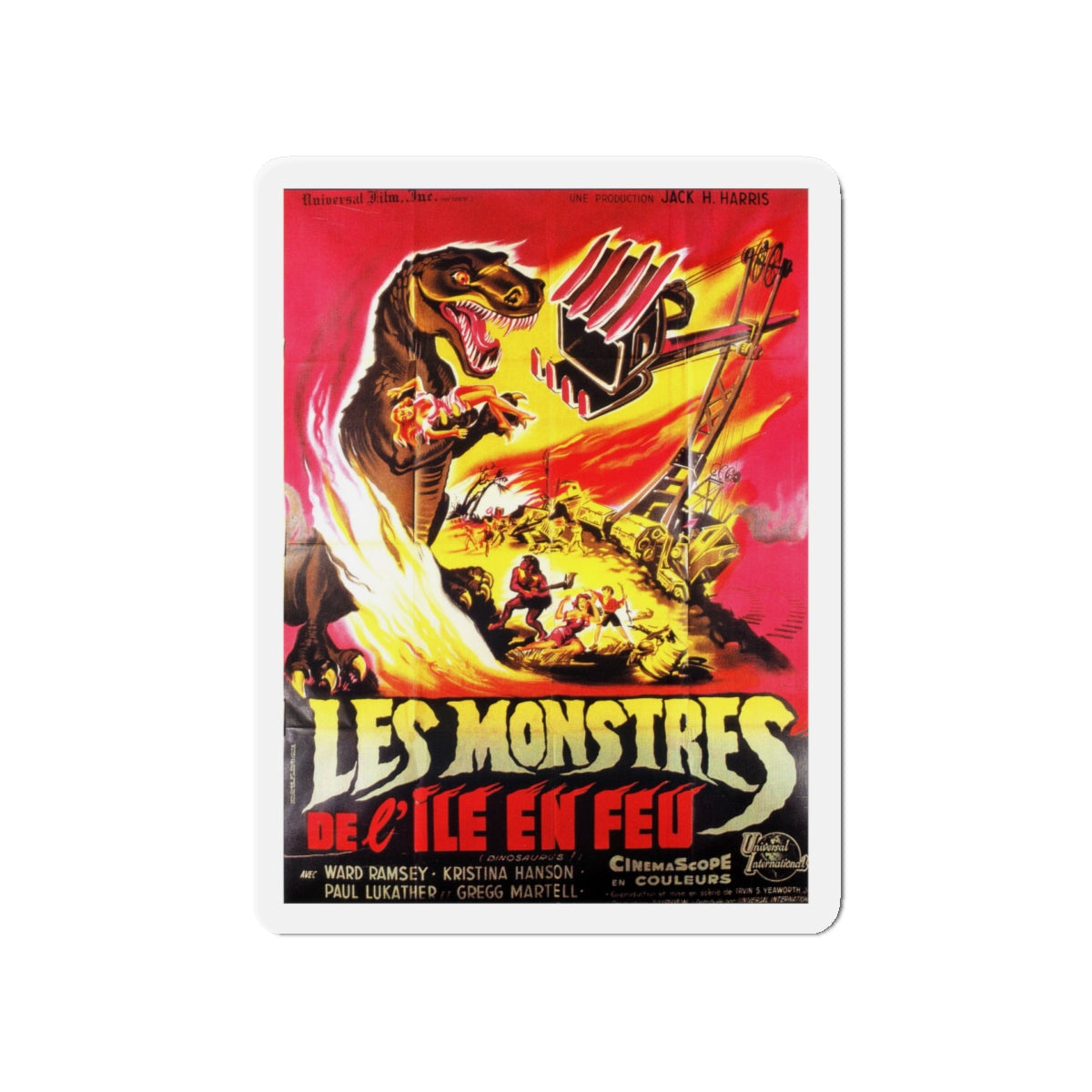 DINOSAURUS (FRENCH) 1960 Movie Poster - Die-Cut Magnet-5" x 5"-The Sticker Space