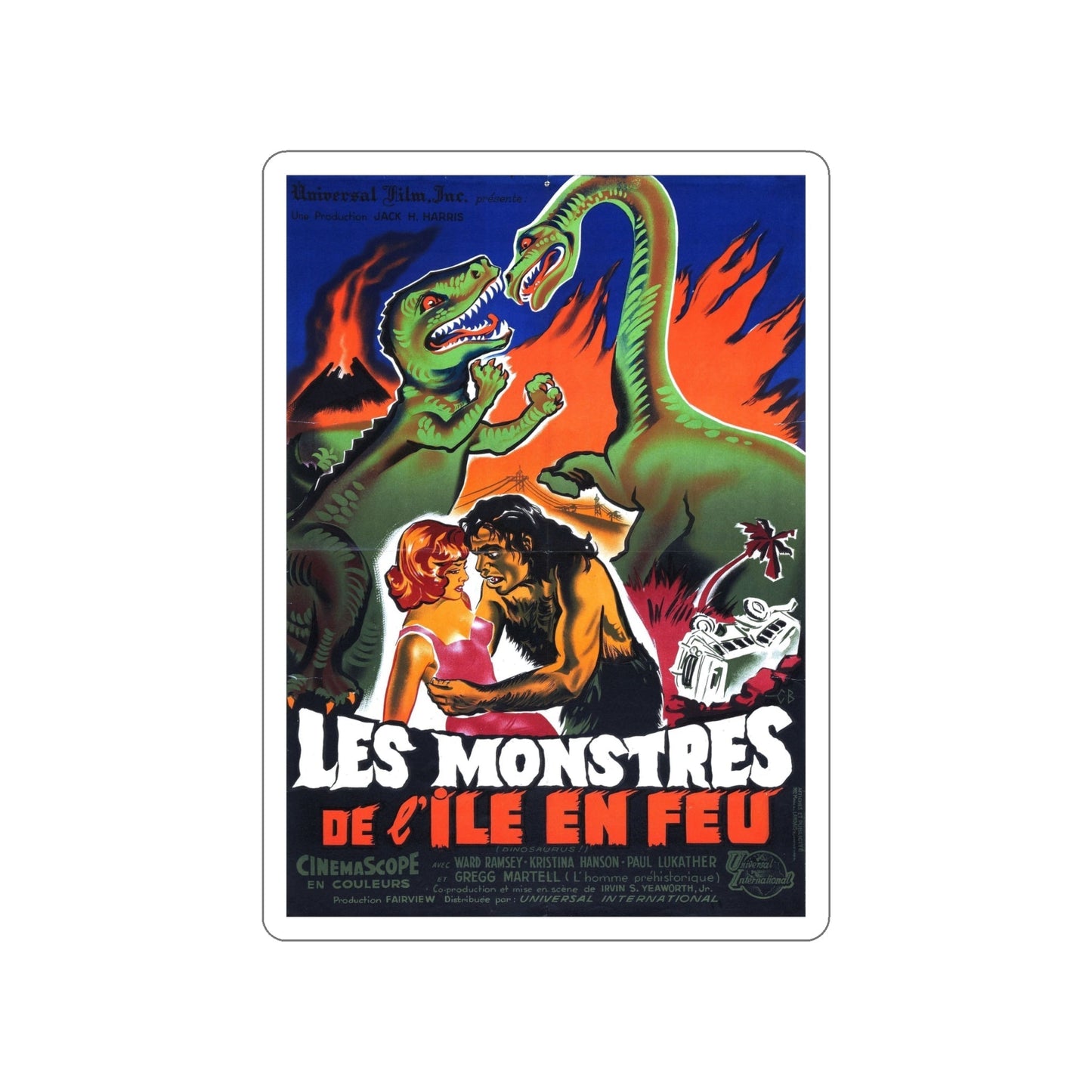 DINOSAURUS (FRENCH 2) 1960 Movie Poster STICKER Vinyl Die-Cut Decal-6 Inch-The Sticker Space