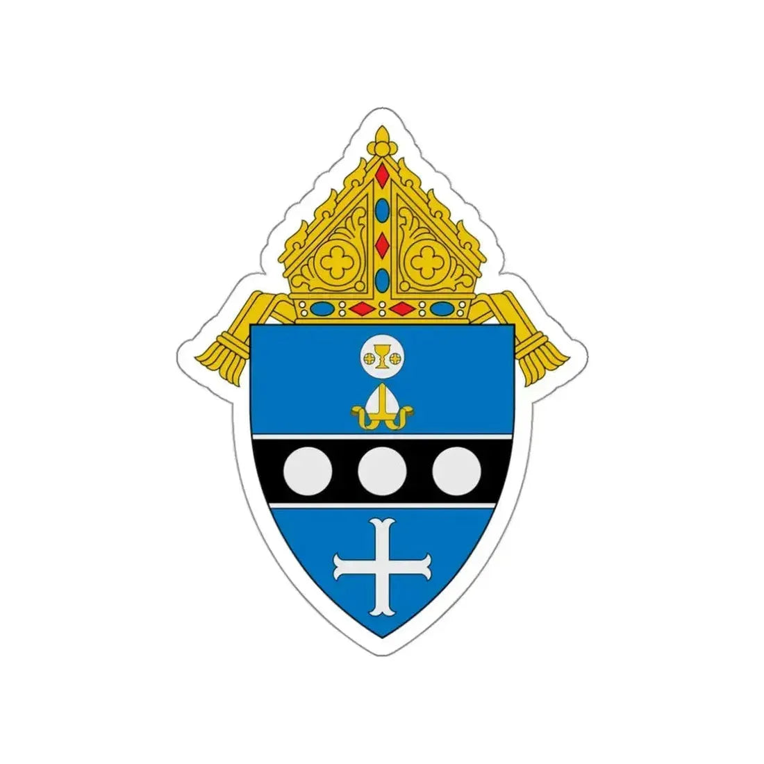 Diocese of Altoona Johnstown - STICKER Vinyl Die-Cut Decal White Die-Cut 3 Inch - The Sticker Space