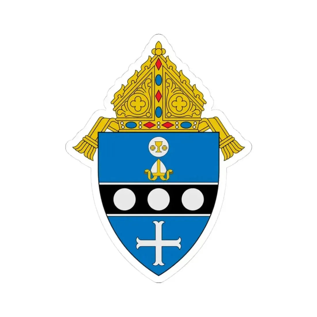 Diocese of Altoona Johnstown - STICKER Vinyl Kiss-Cut Decal 3 Inch White - The Sticker Space