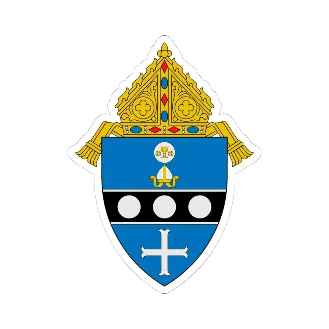 Diocese of Altoona Johnstown - STICKER Vinyl Kiss-Cut Decal 4 Inch White - The Sticker Space