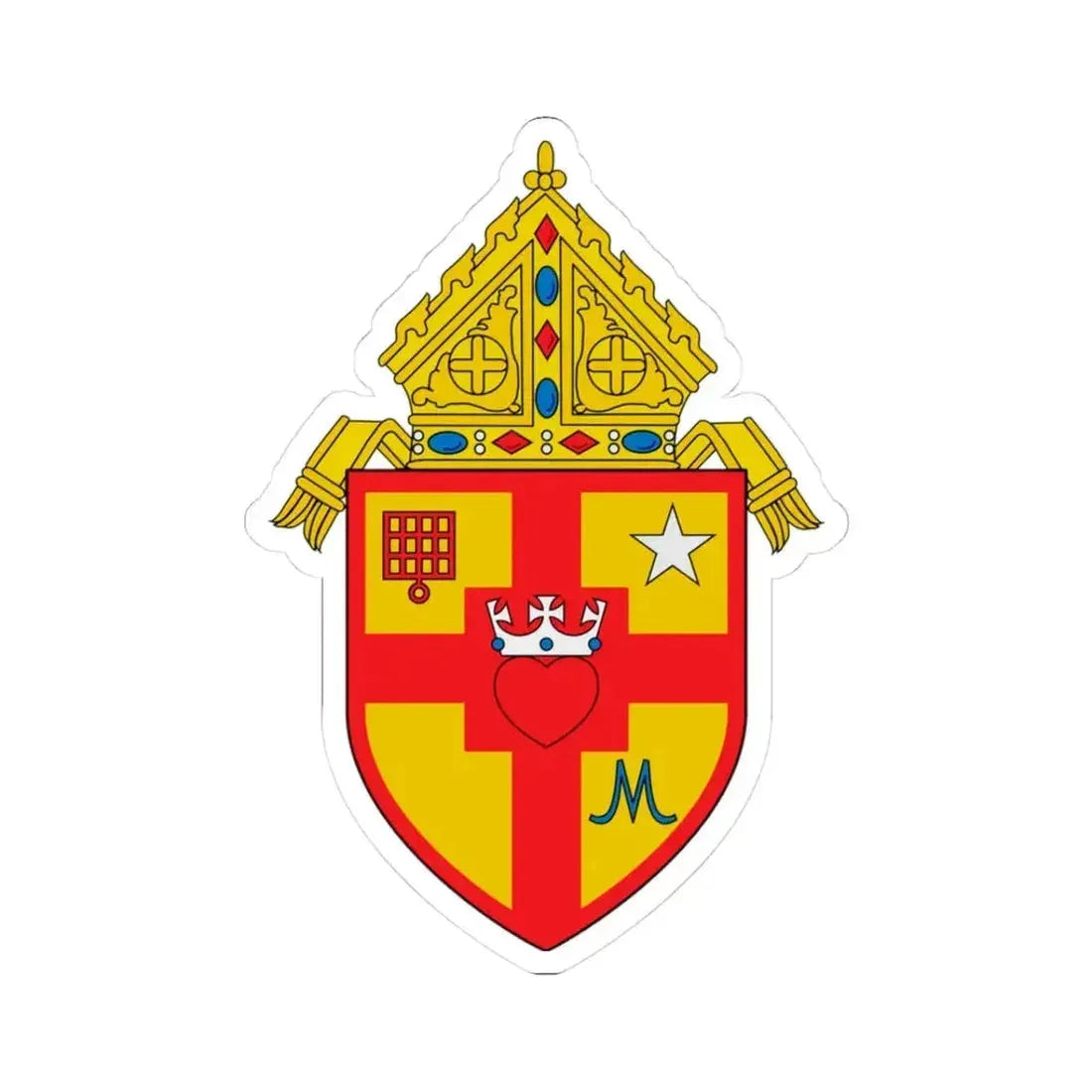 Diocese of Amarillo, TX - STICKER Vinyl Kiss-Cut Decal 3 Inch White - The Sticker Space