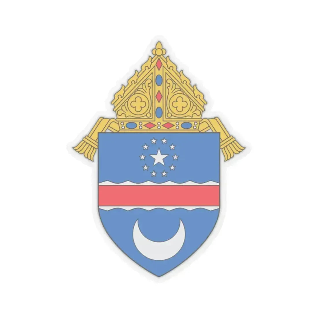 Diocese of Arlington - STICKER Vinyl Kiss-Cut Decal 2 Inch Transparent - The Sticker Space