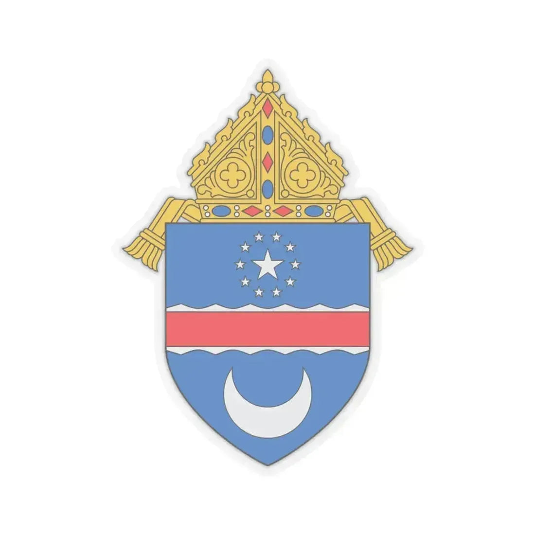 Diocese of Arlington - STICKER Vinyl Kiss-Cut Decal 3 Inch Transparent - The Sticker Space