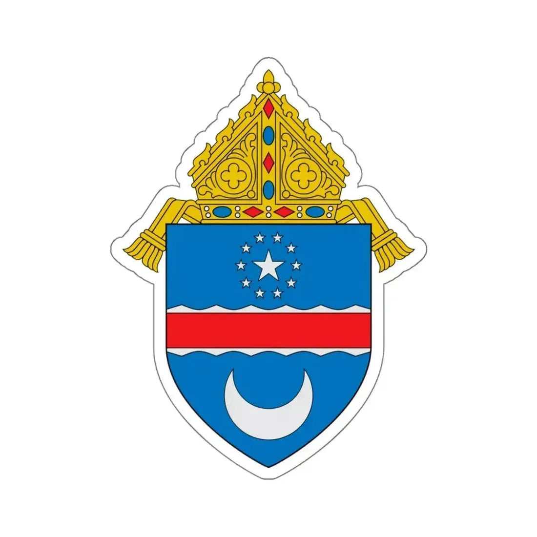 Diocese of Arlington - STICKER Vinyl Kiss-Cut Decal 6 Inch White - The Sticker Space