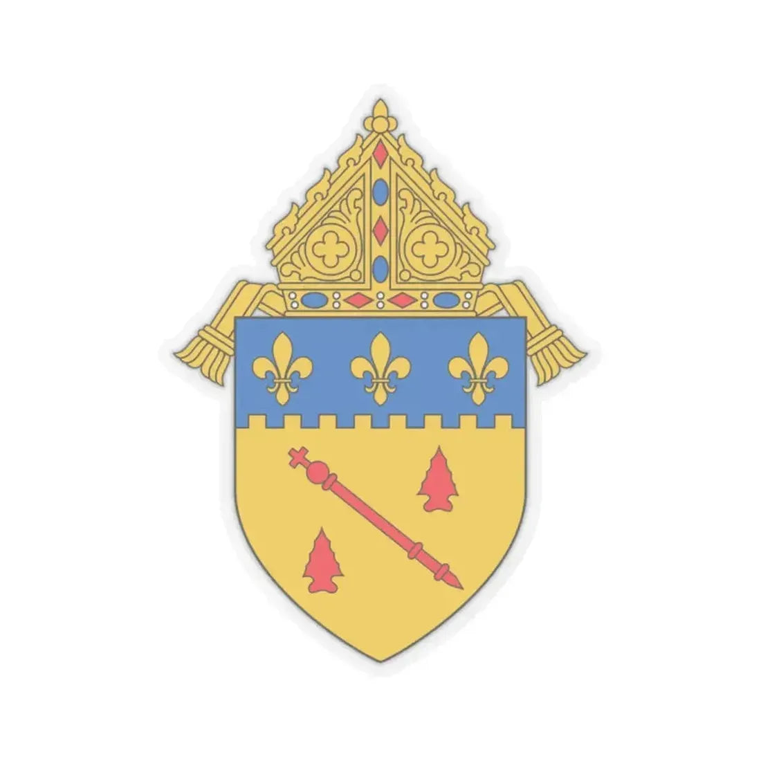 Diocese of Baton Rouge, LA 2 - STICKER Vinyl Kiss-Cut Decal 2 Inch Transparent - The Sticker Space