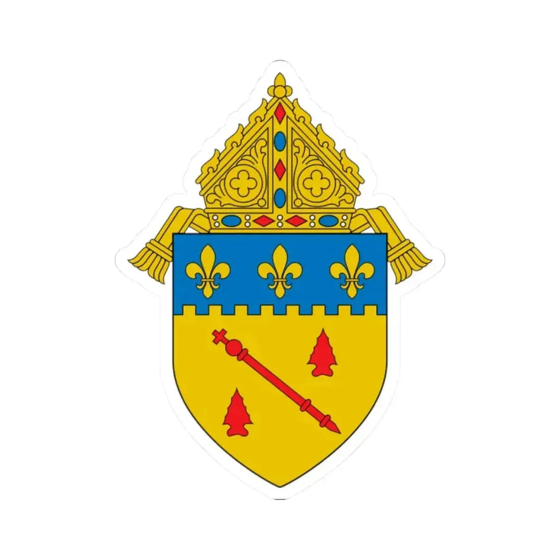 Diocese of Baton Rouge, LA 2 - STICKER Vinyl Kiss-Cut Decal 2 Inch White - The Sticker Space