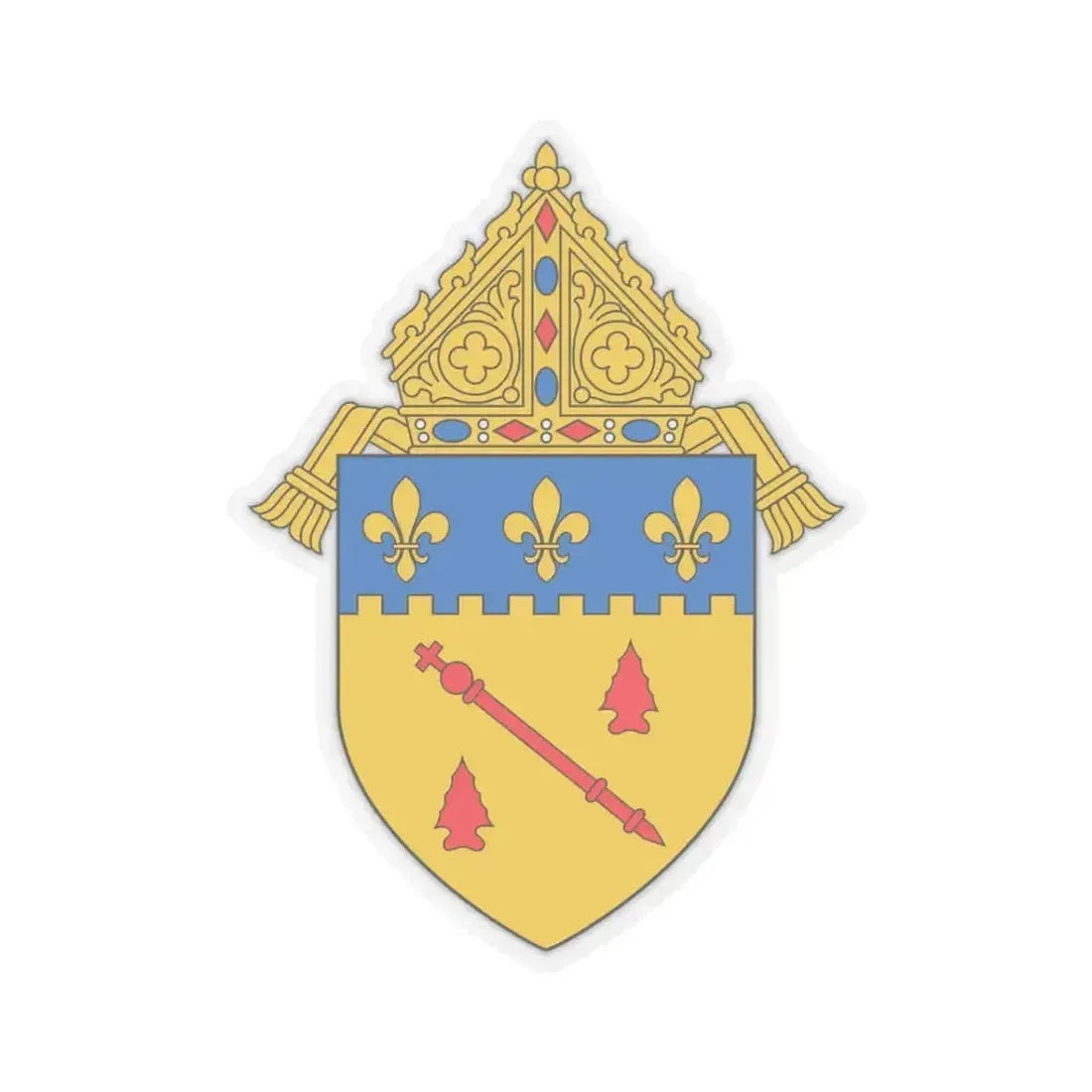 Diocese of Baton Rouge, LA 2 - STICKER Vinyl Kiss-Cut Decal 3 Inch Transparent - The Sticker Space