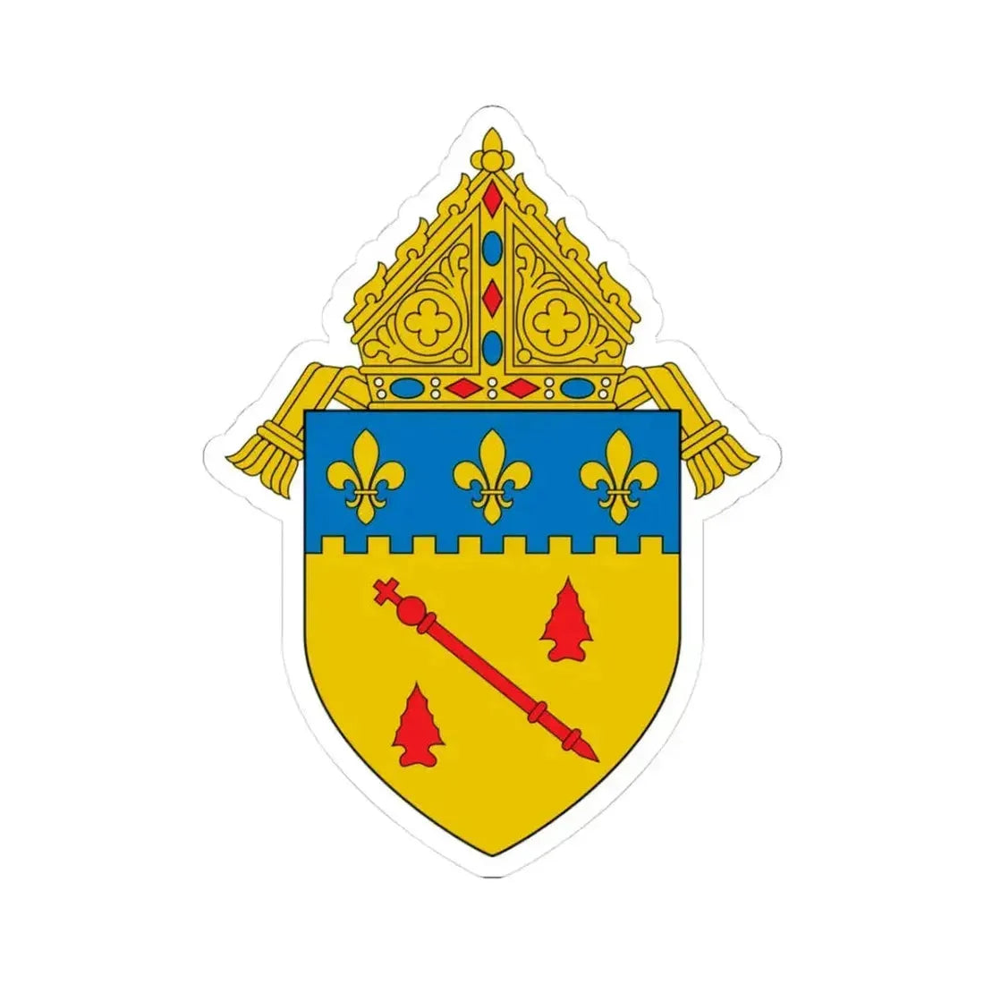 Diocese of Baton Rouge, LA 2 - STICKER Vinyl Kiss-Cut Decal 3 Inch White - The Sticker Space