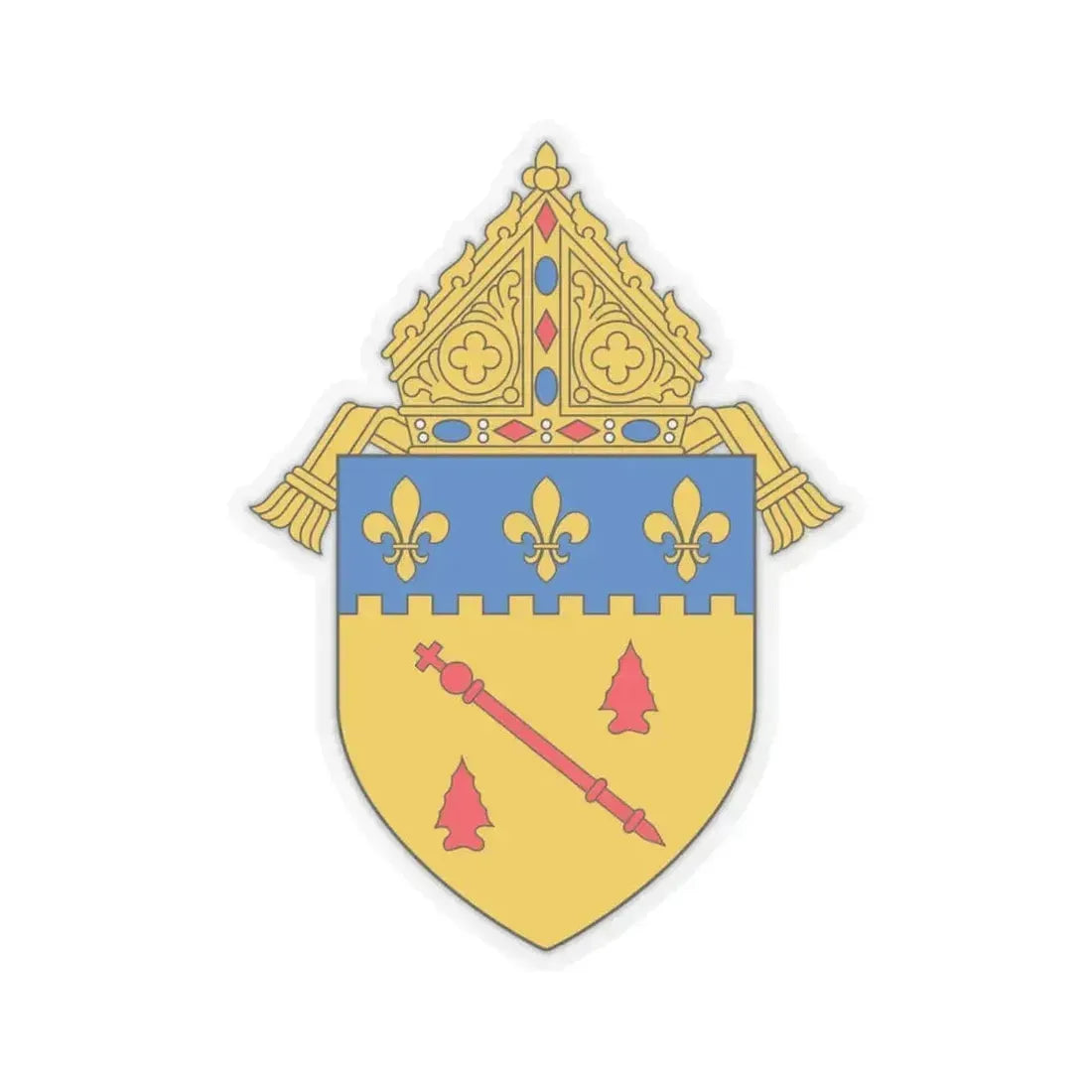 Diocese of Baton Rouge, LA 2 - STICKER Vinyl Kiss-Cut Decal 4 Inch Transparent - The Sticker Space