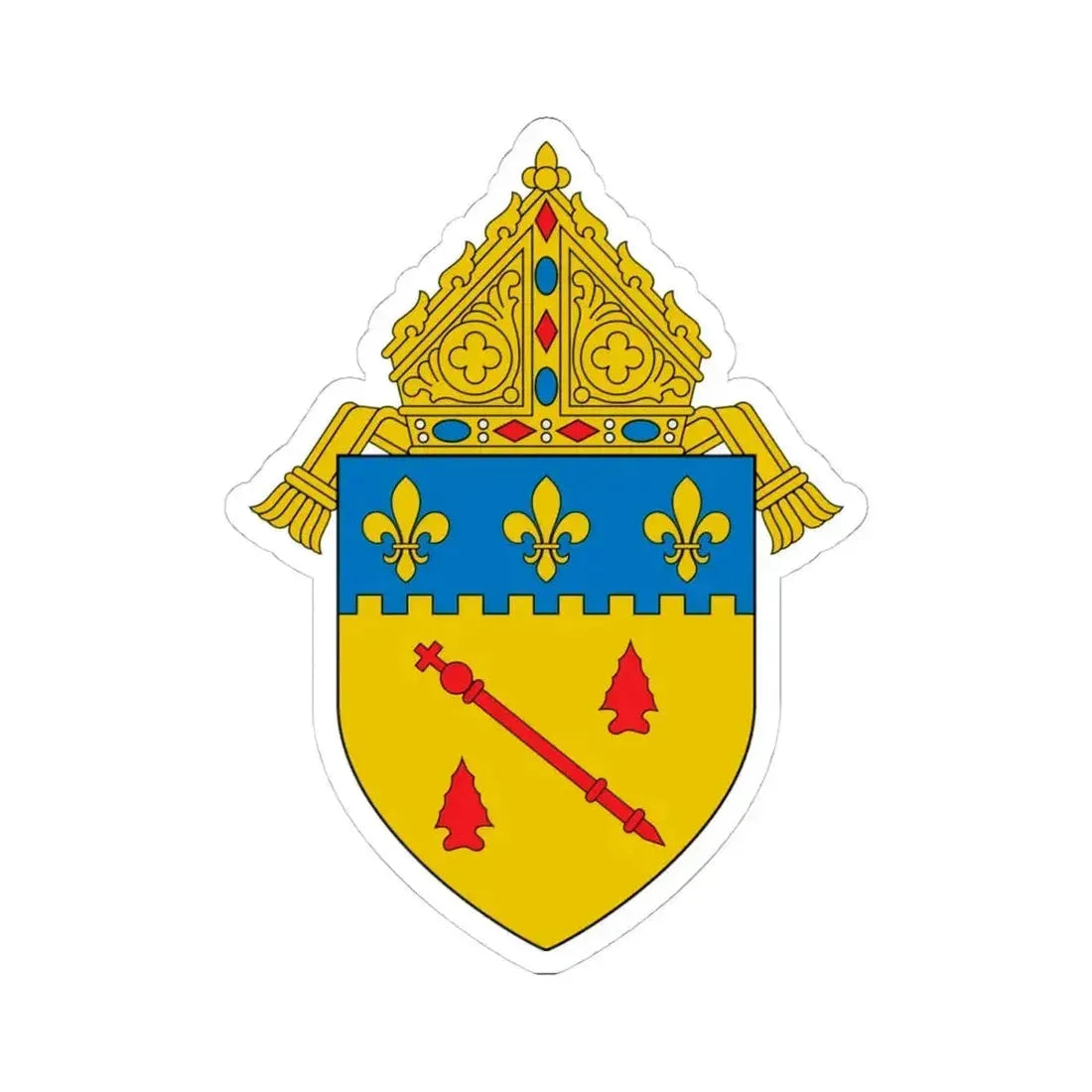 Diocese of Baton Rouge, LA 2 - STICKER Vinyl Kiss-Cut Decal 4 Inch White - The Sticker Space