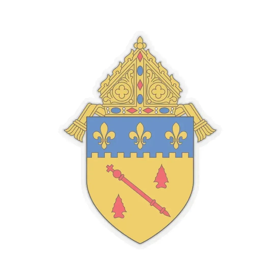 Diocese of Baton Rouge, LA 2 - STICKER Vinyl Kiss-Cut Decal 6 Inch Transparent - The Sticker Space