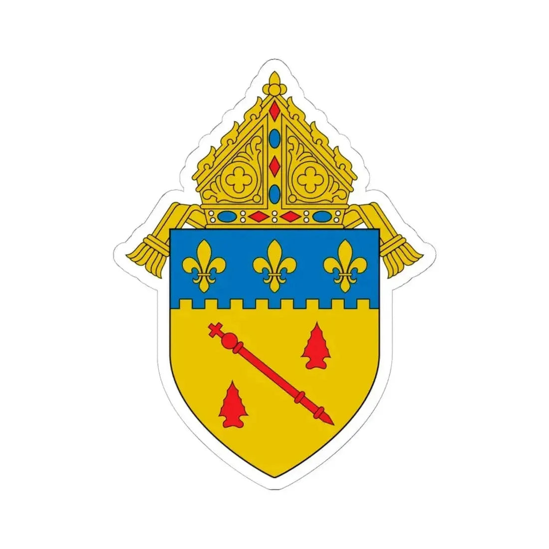 Diocese of Baton Rouge, LA 2 - STICKER Vinyl Kiss-Cut Decal 6 Inch White - The Sticker Space