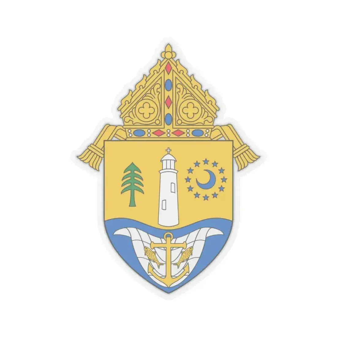 Diocese of Biloxi - STICKER Vinyl Kiss-Cut Decal 2 Inch Transparent - The Sticker Space