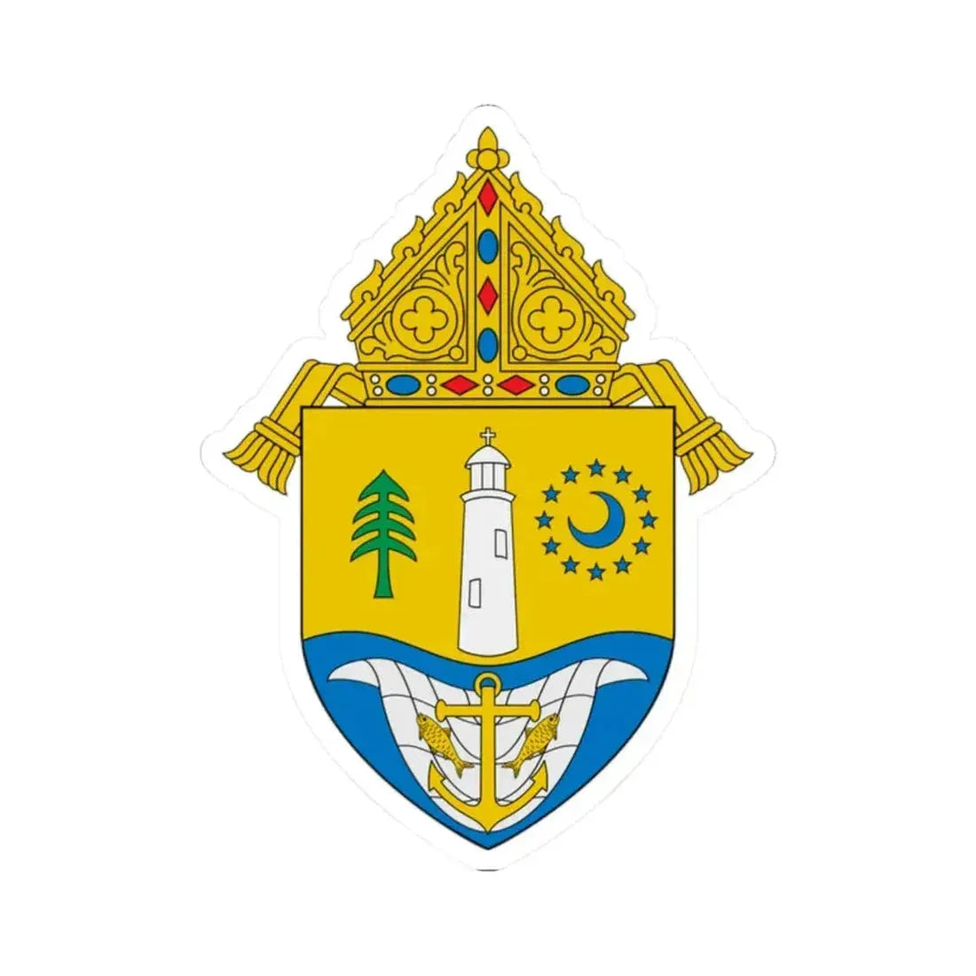 Diocese of Biloxi - STICKER Vinyl Kiss-Cut Decal 2 Inch White - The Sticker Space