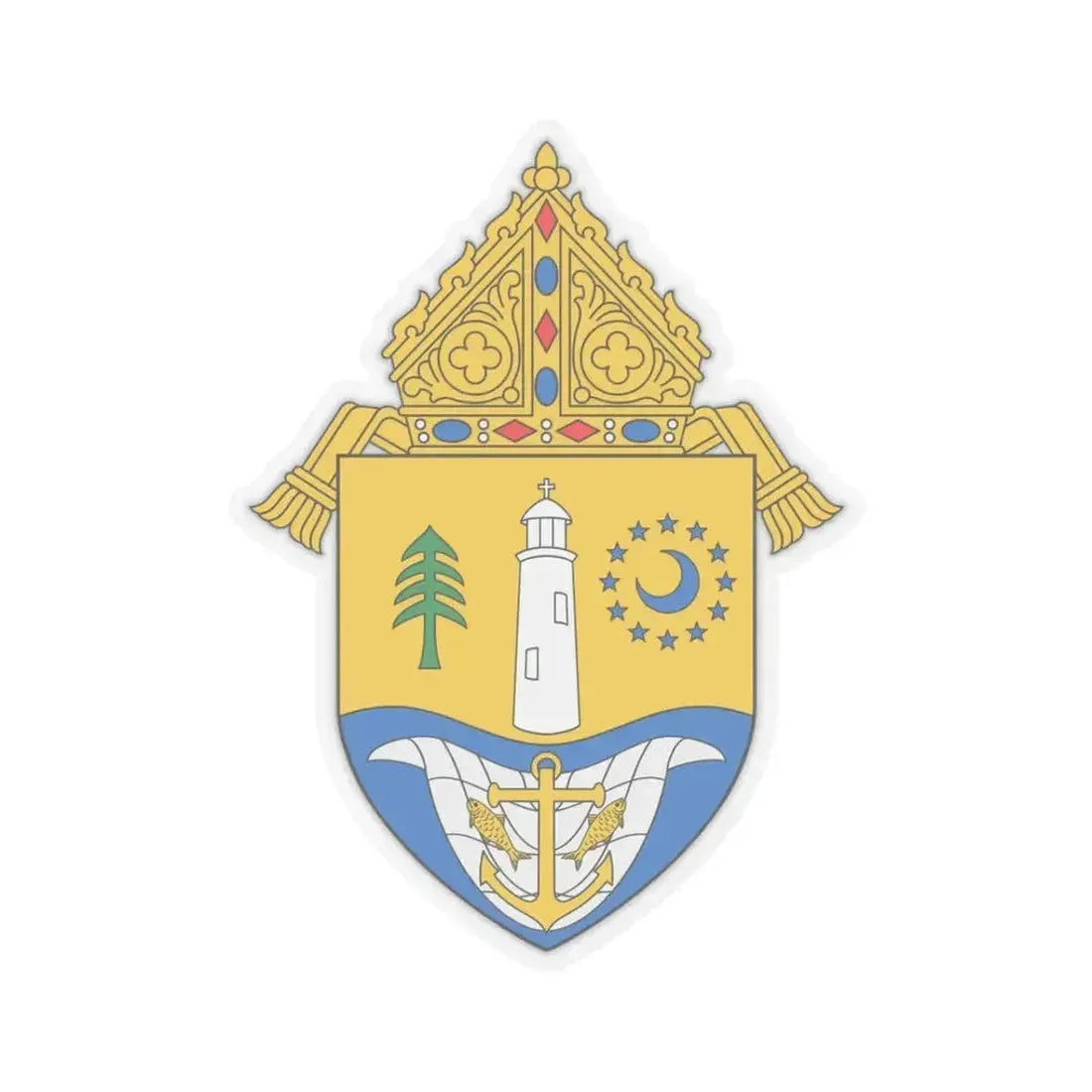 Diocese of Biloxi - STICKER Vinyl Kiss-Cut Decal 3 Inch Transparent - The Sticker Space