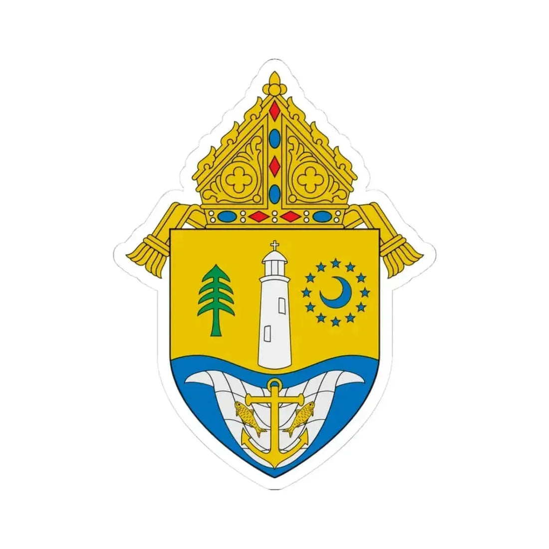 Diocese of Biloxi - STICKER Vinyl Kiss-Cut Decal 3 Inch White - The Sticker Space