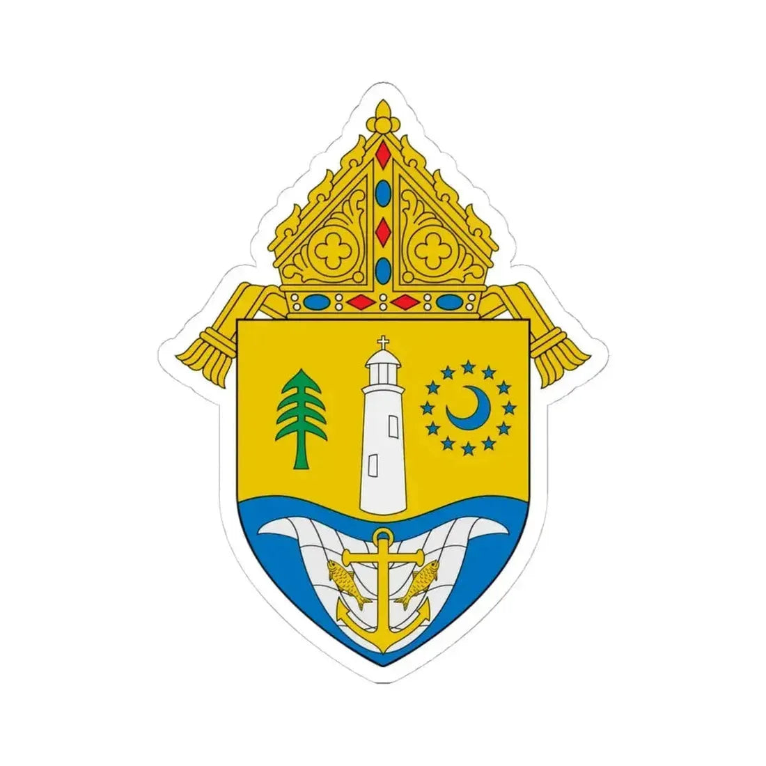 Diocese of Biloxi - STICKER Vinyl Kiss-Cut Decal 4 Inch White - The Sticker Space