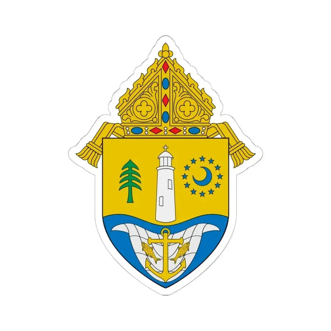 Diocese of Biloxi - STICKER Vinyl Kiss-Cut Decal 6 Inch White - The Sticker Space