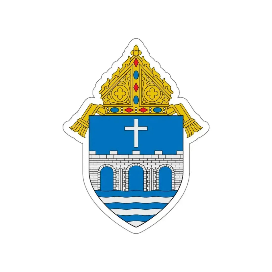 Diocese of Bridgeport - STICKER Vinyl Die-Cut Decal White Die-Cut 4 Inch - The Sticker Space