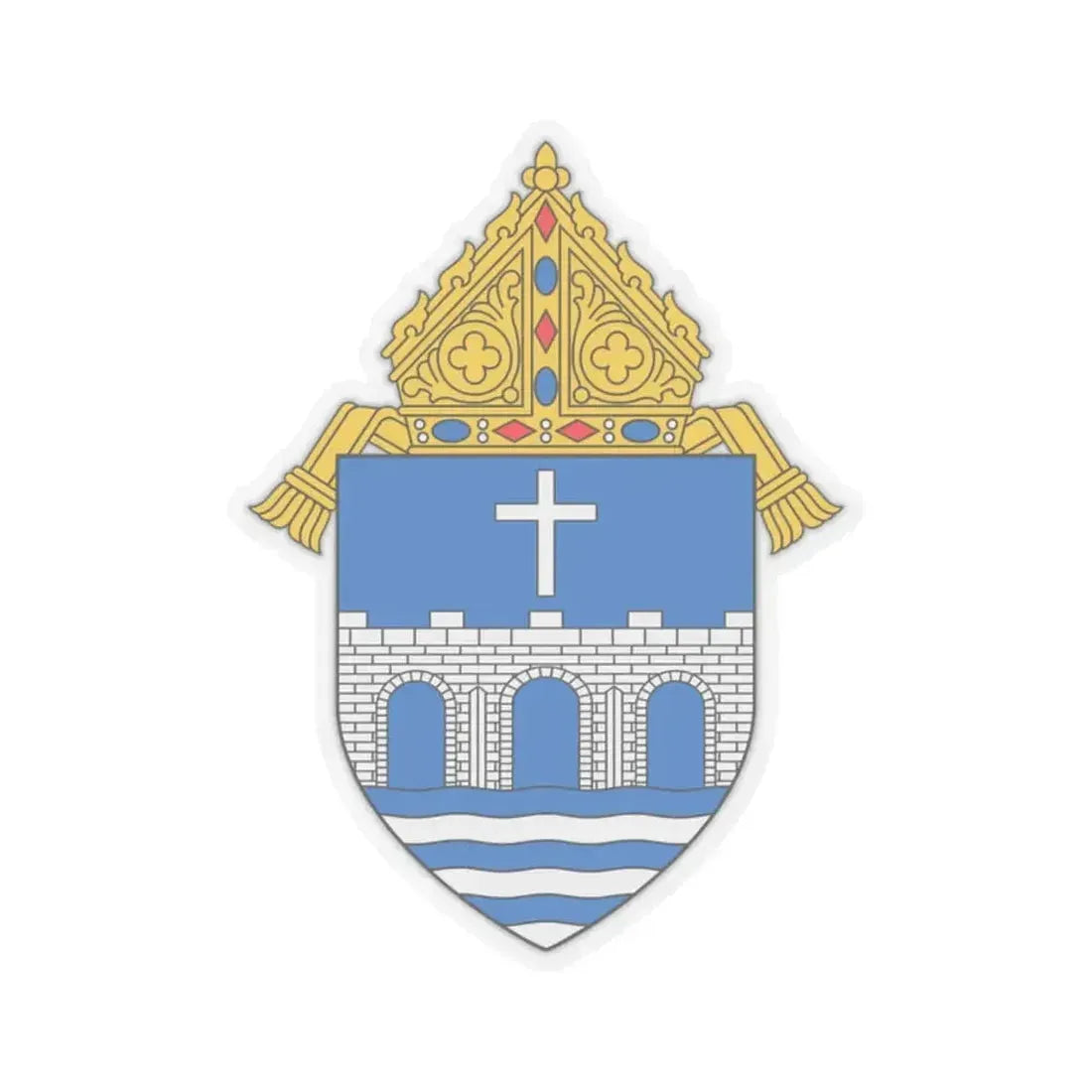 Diocese of Bridgeport - STICKER Vinyl Kiss-Cut Decal 2 Inch Transparent - The Sticker Space