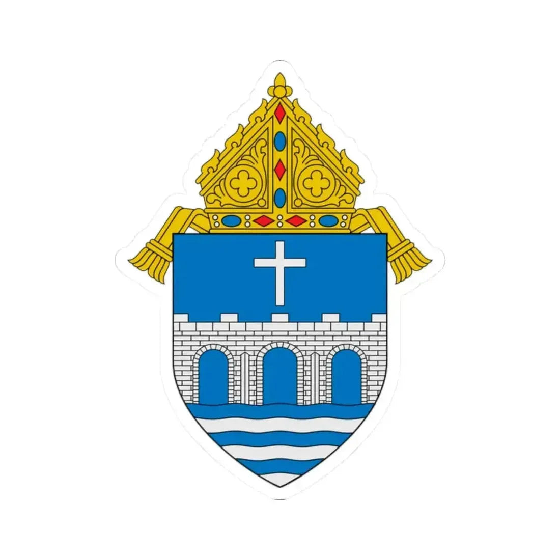 Diocese of Bridgeport - STICKER Vinyl Kiss-Cut Decal 2 Inch White - The Sticker Space