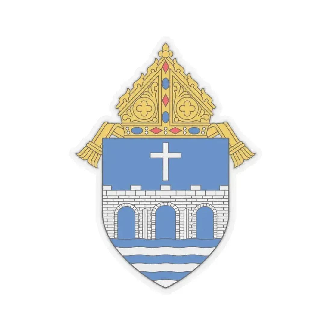 Diocese of Bridgeport - STICKER Vinyl Kiss-Cut Decal 3 Inch Transparent - The Sticker Space