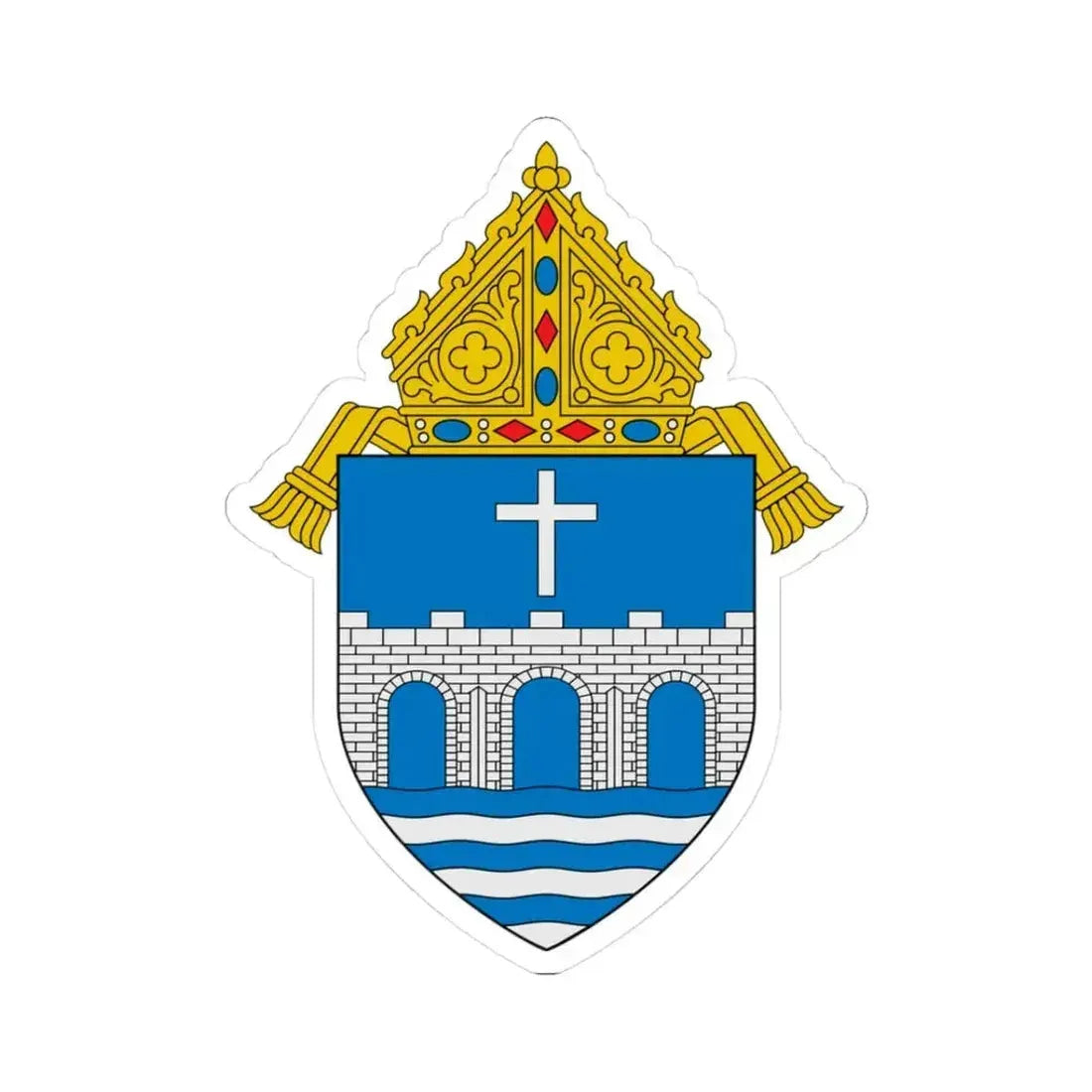 Diocese of Bridgeport - STICKER Vinyl Kiss-Cut Decal 3 Inch White - The Sticker Space