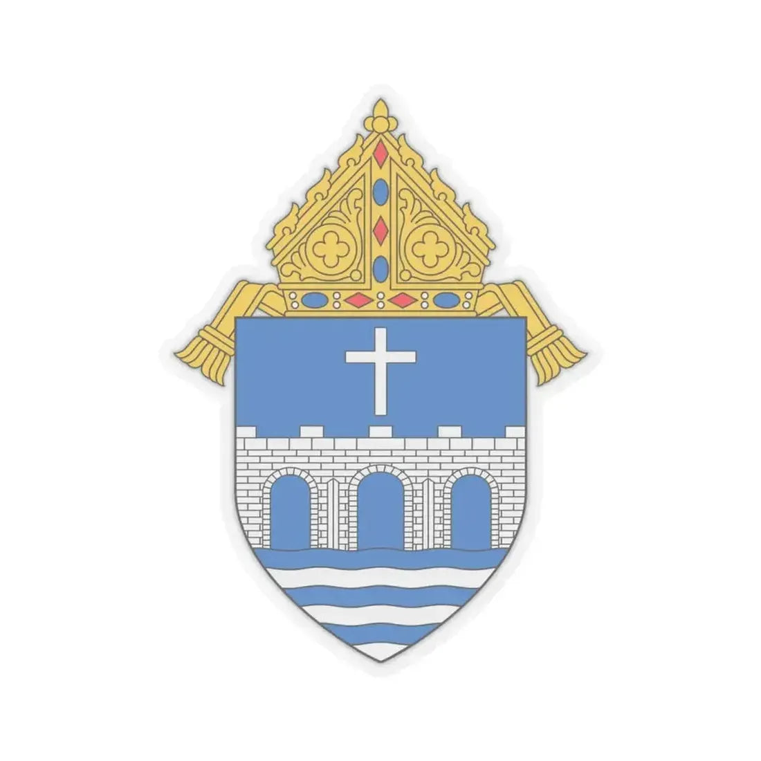 Diocese of Bridgeport - STICKER Vinyl Kiss-Cut Decal 4 Inch Transparent - The Sticker Space