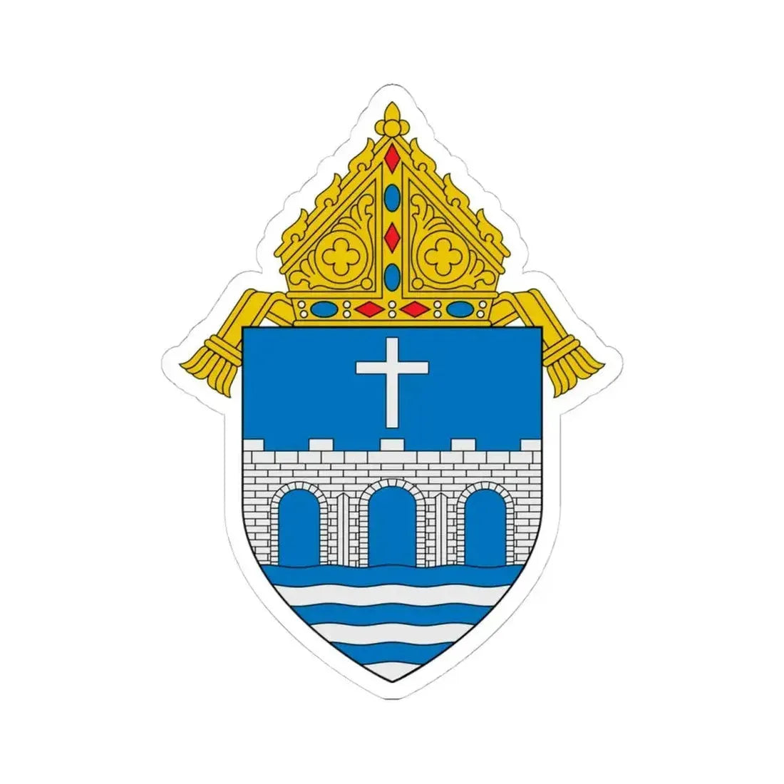 Diocese of Bridgeport - STICKER Vinyl Kiss-Cut Decal 4 Inch White - The Sticker Space