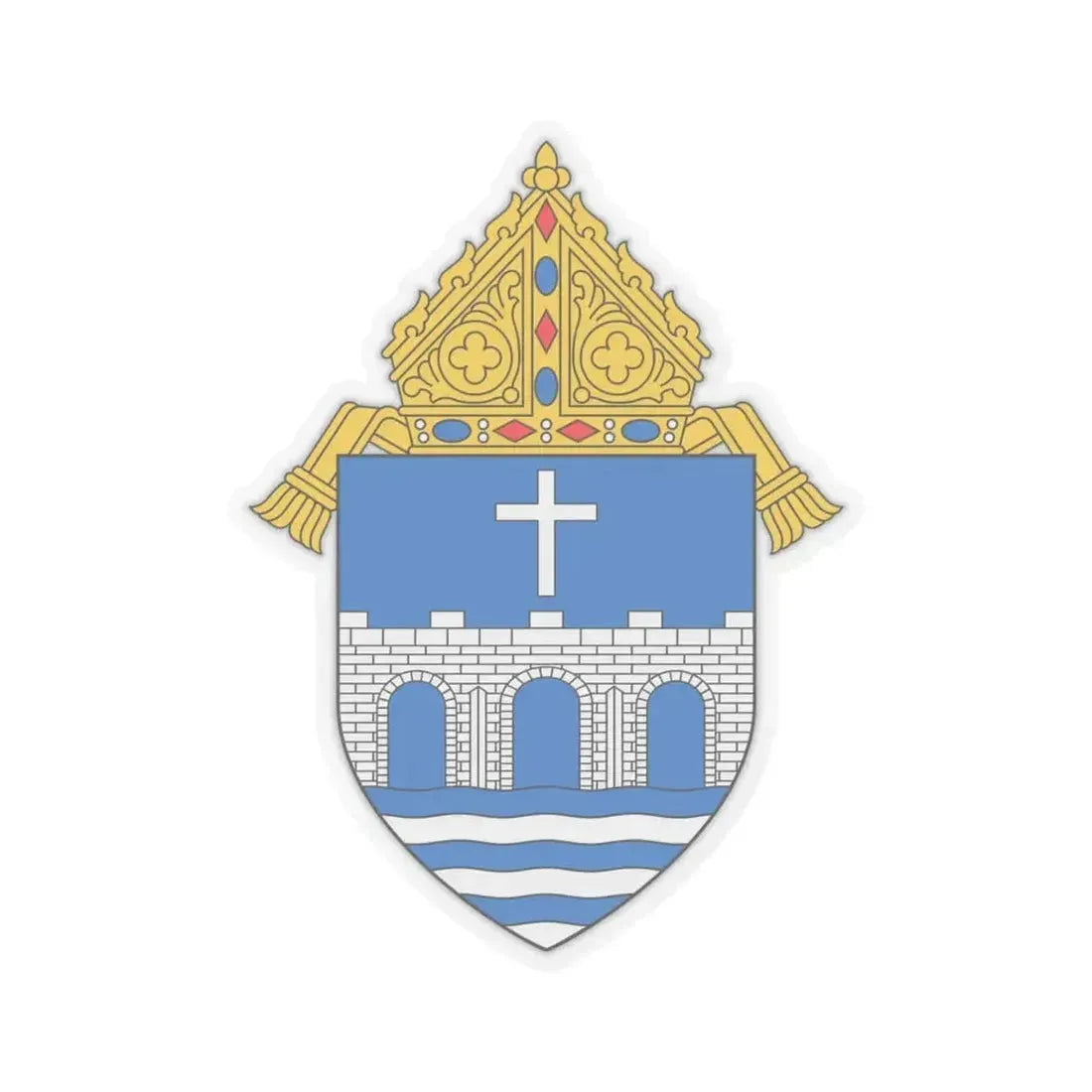 Diocese of Bridgeport - STICKER Vinyl Kiss-Cut Decal 6 Inch Transparent - The Sticker Space