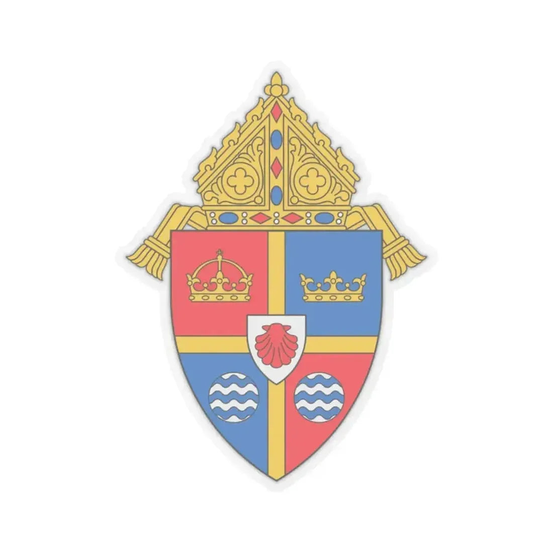 Diocese of Brooklyn - STICKER Vinyl Kiss-Cut Decal 2 Inch Transparent - The Sticker Space