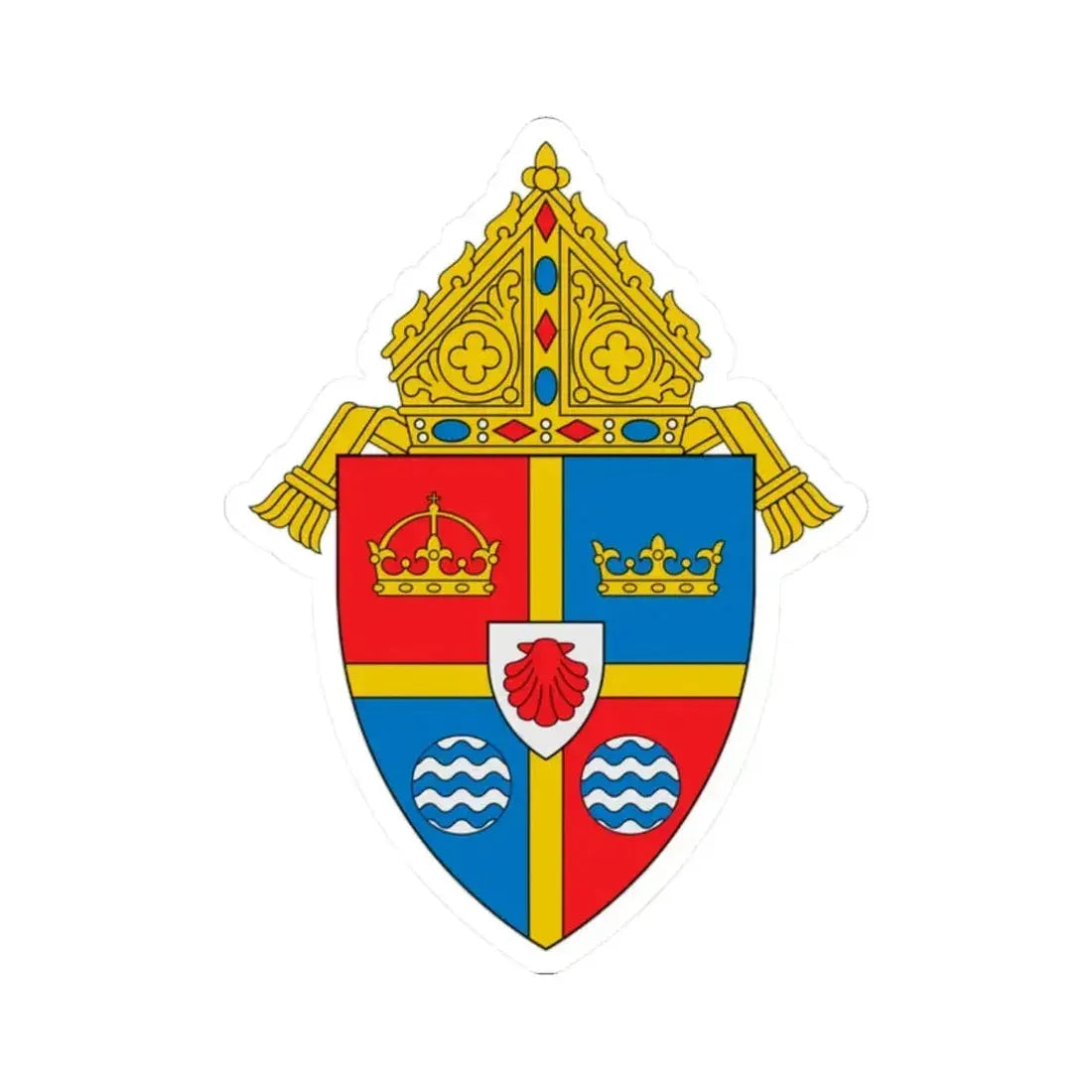 Diocese of Brooklyn - STICKER Vinyl Kiss-Cut Decal 2 Inch White - The Sticker Space