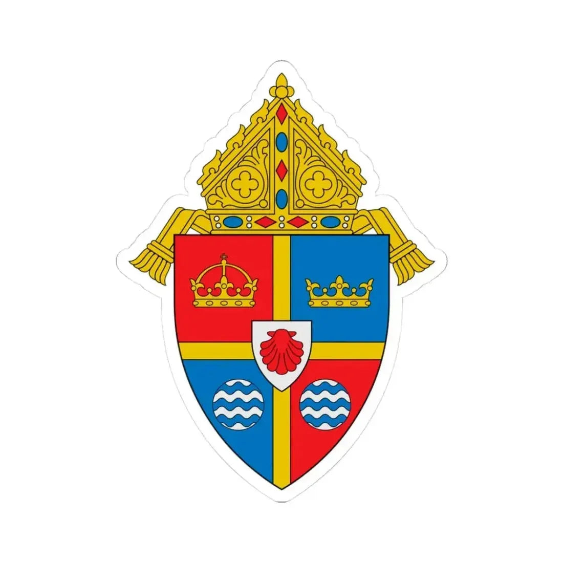 Diocese of Brooklyn - STICKER Vinyl Kiss-Cut Decal 3 Inch White - The Sticker Space