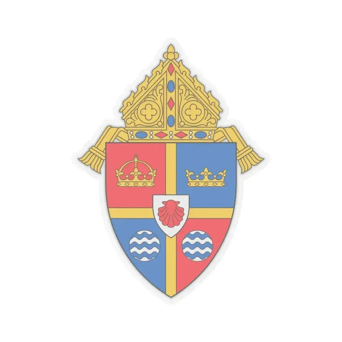Diocese of Brooklyn - STICKER Vinyl Kiss-Cut Decal 4 Inch Transparent - The Sticker Space