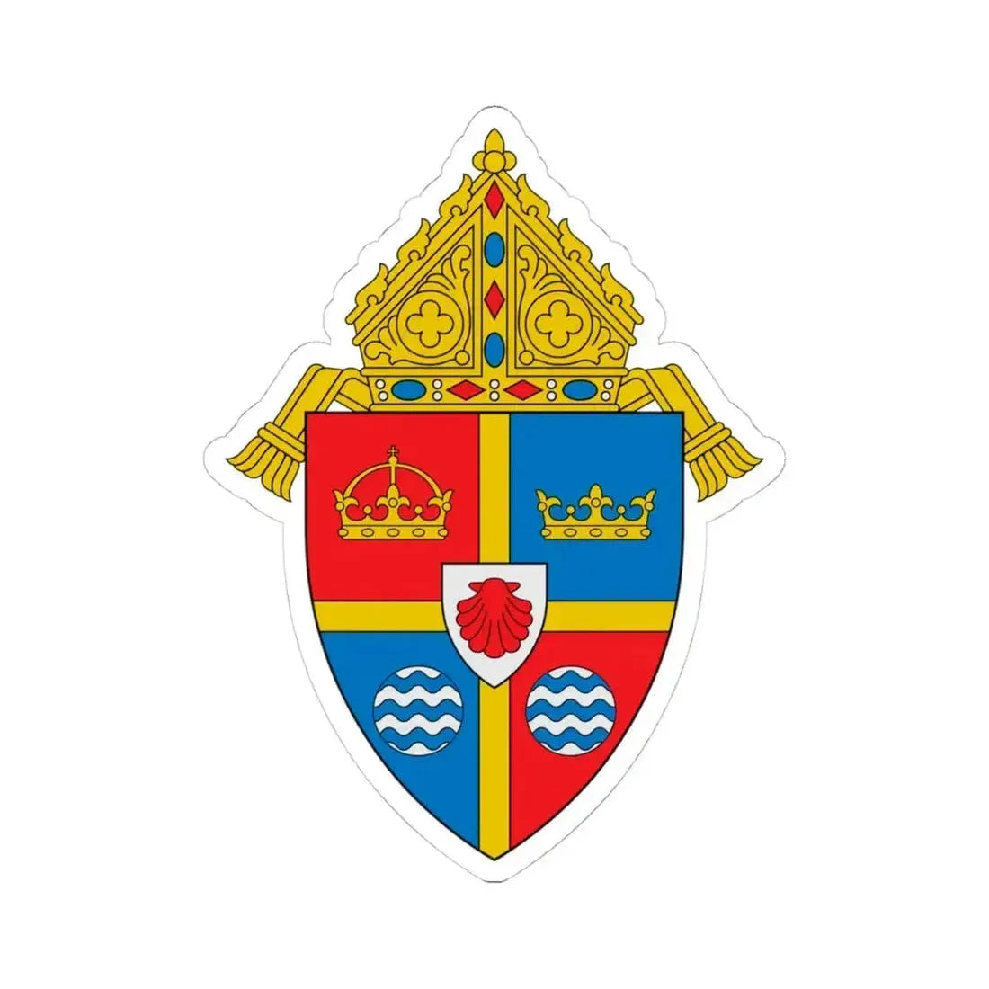 Diocese of Brooklyn - STICKER Vinyl Kiss-Cut Decal 4 Inch White - The Sticker Space