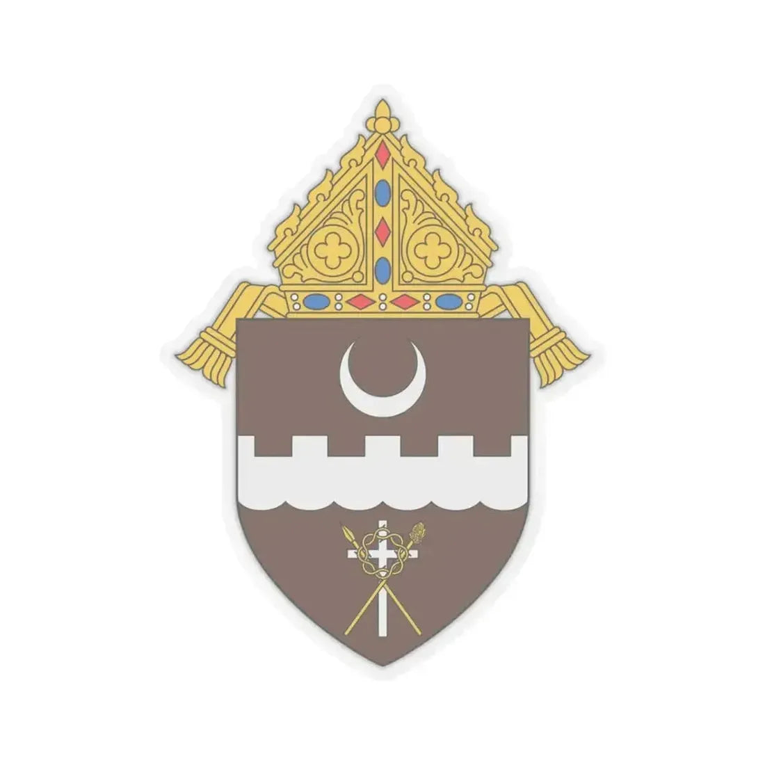 Diocese of Brownsville 2 - STICKER Vinyl Kiss-Cut Decal 3 Inch Transparent - The Sticker Space