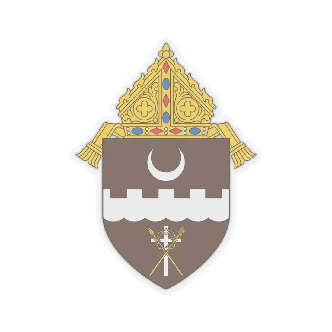 Diocese of Brownsville 2 - STICKER Vinyl Kiss-Cut Decal 6 Inch Transparent - The Sticker Space